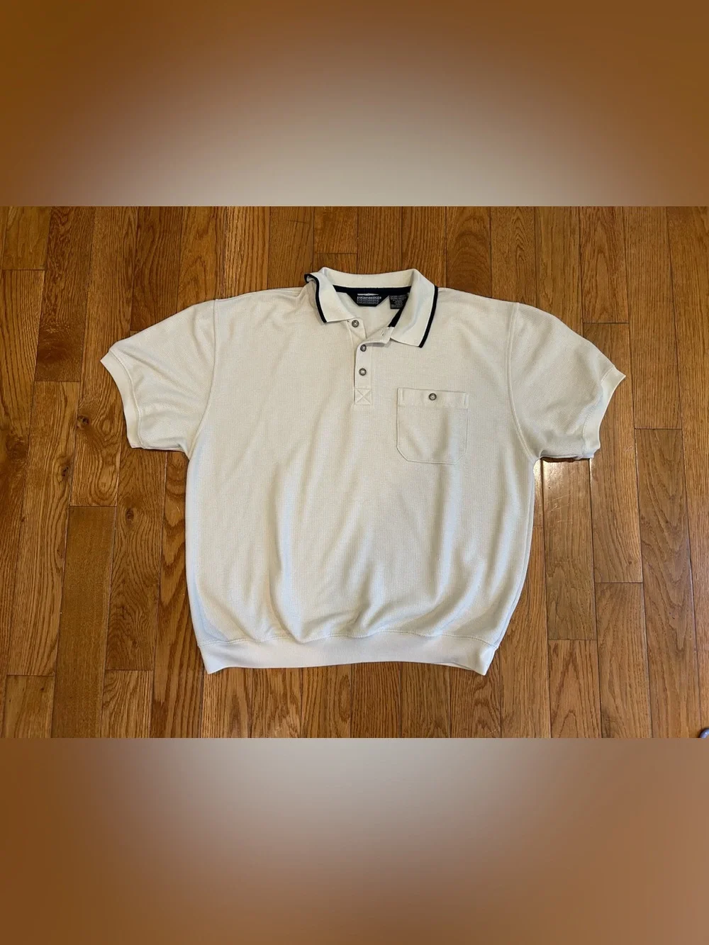 Knightsbridge Polo Shirt Mens Extra Large Beige Short Sleeve Pocket Vintage